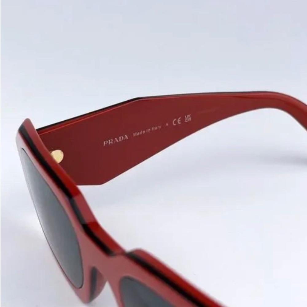 NEW Prada PR17WS 12N5S0 Orange Black Dark Grey Rectangle Unisex Sunglasses - Picture 14 of 15